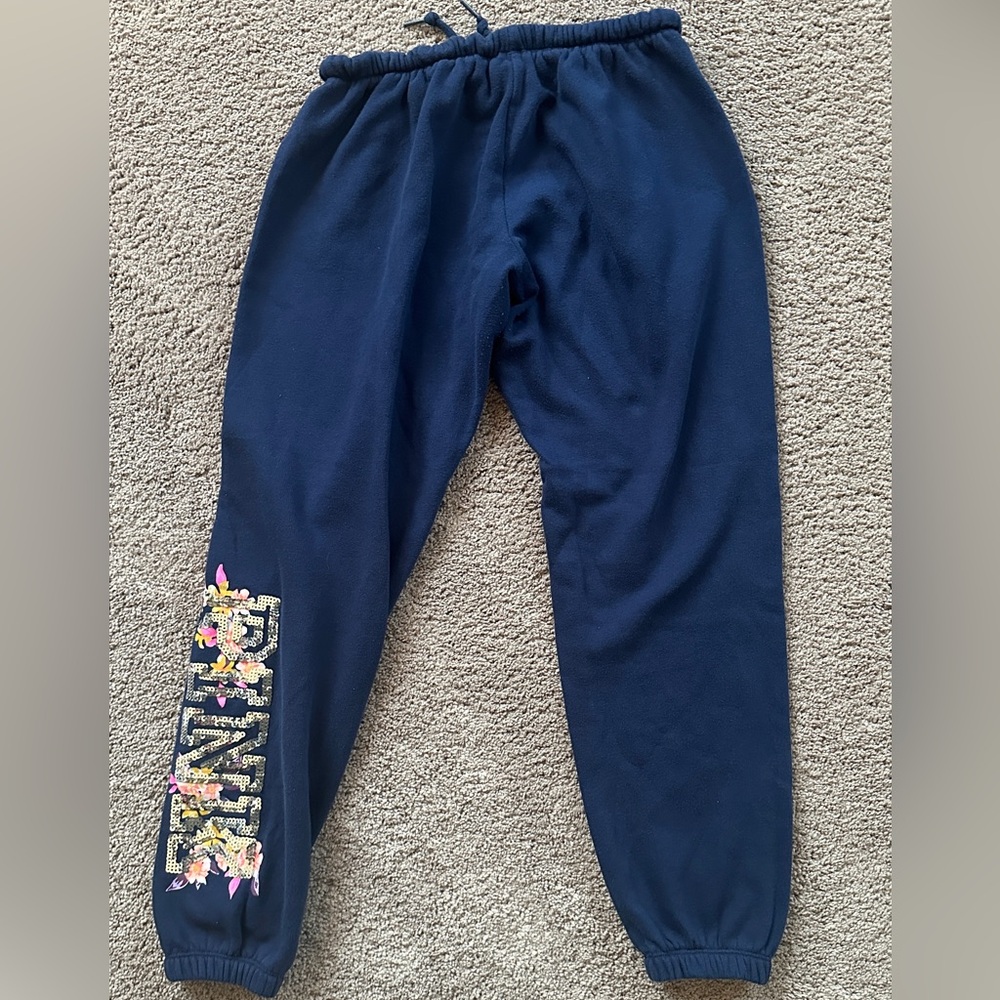 Navy jogger with sequin details XS PINK by Victoria’s Secret